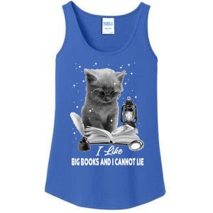 I Like Big Books And I Cannot Lie Cat Reading A Book Bookish Cute Gift Ladies Essential Tank