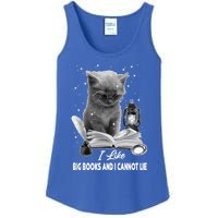 I Like Big Books And I Cannot Lie Cat Reading A Book Bookish Cute Gift Ladies Essential Tank