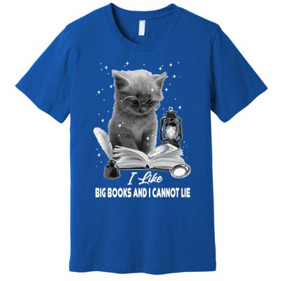 I Like Big Books And I Cannot Lie Cat Reading A Book Bookish Cute Gift Premium T-Shirt