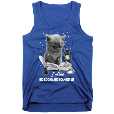 I Like Big Books And I Cannot Lie Cat Reading A Book Bookish Cute Gift Tank Top