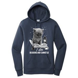 I Like Big Books And I Cannot Lie Cat Reading A Book Bookish Cute Gift Women's Pullover Hoodie