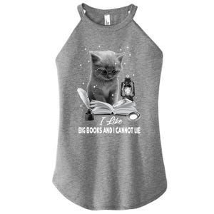 I Like Big Books And I Cannot Lie Cat Reading A Book Bookish Cute Gift Women's Perfect Tri Rocker Tank