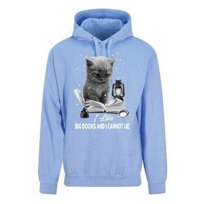 I Like Big Books And I Cannot Lie Cat Reading A Book Bookish Cute Gift Unisex Surf Hoodie