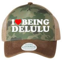 I Love Being Delulu I Heart Being Delulu Red Heart Delulu Legacy Tie Dye Trucker Hat