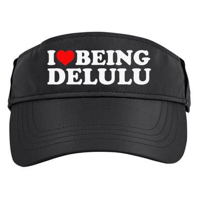 I Love Being Delulu I Heart Being Delulu Red Heart Delulu Adult Drive Performance Visor