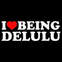 I Love Being Delulu I Heart Being Delulu Red Heart Delulu Cropped Pullover Crew