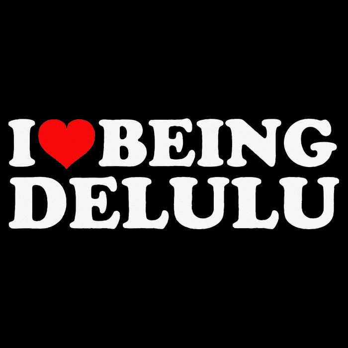 I Love Being Delulu I Heart Being Delulu Red Heart Delulu Cropped Pullover Crew