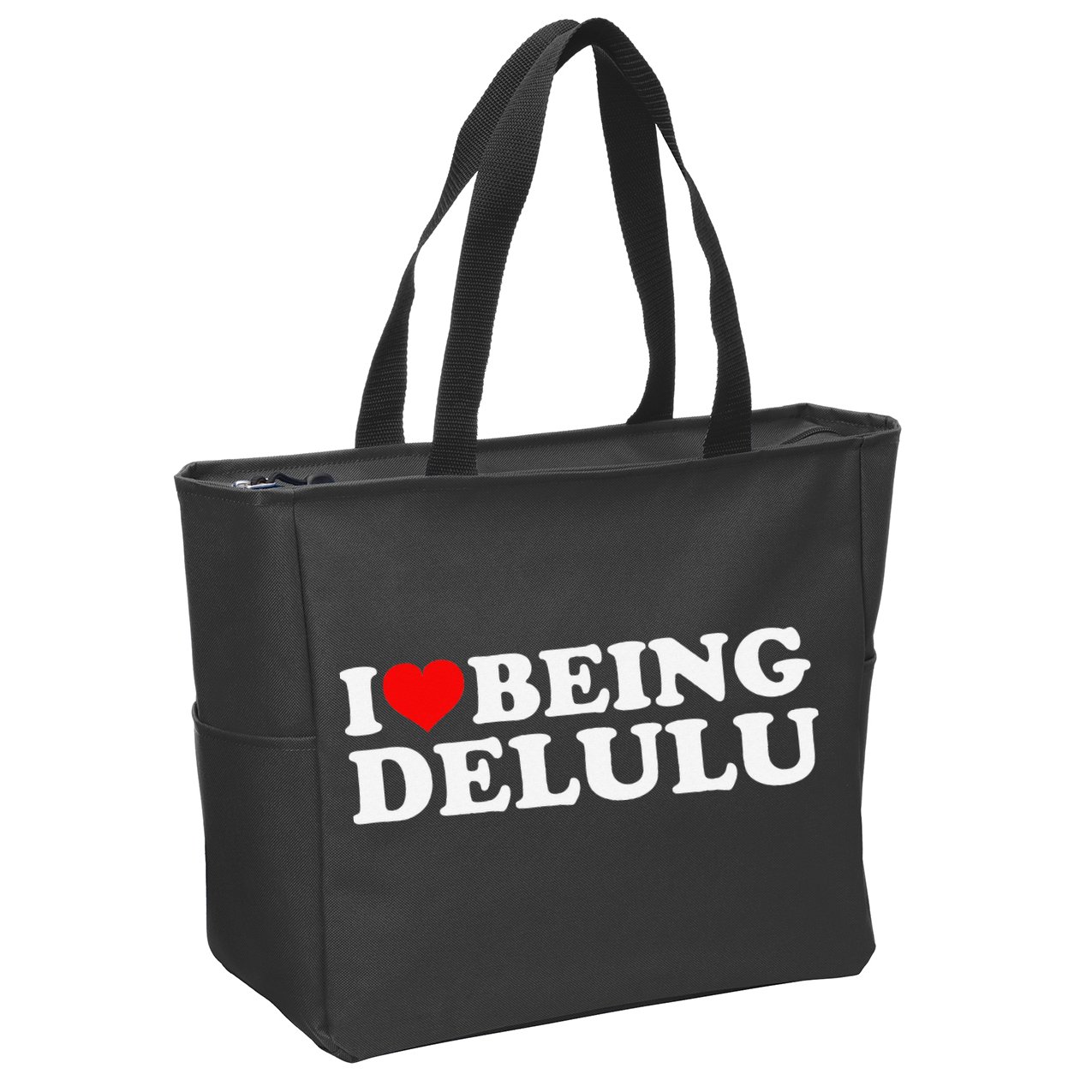I Love Being Delulu I Heart Being Delulu Red Heart Delulu Zip Tote Bag