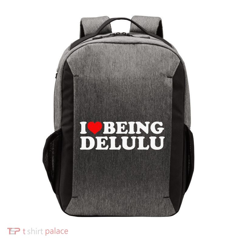 I Love Being Delulu I Heart Being Delulu Red Heart Delulu Vector Backpack