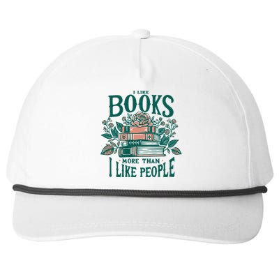 I Like Books More Than People Reading Teacher Book Nerds Snapback Five-Panel Rope Hat