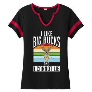 I Like Big Bucks And I Cannot Lie Funny Deer Hunting Gift Ladies Halftime Notch Neck Tee