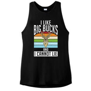 I Like Big Bucks And I Cannot Lie Funny Deer Hunting Gift Ladies PosiCharge Tri-Blend Wicking Tank