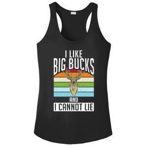 I Like Big Bucks And I Cannot Lie Funny Deer Hunting Gift Ladies PosiCharge Competitor Racerback Tank