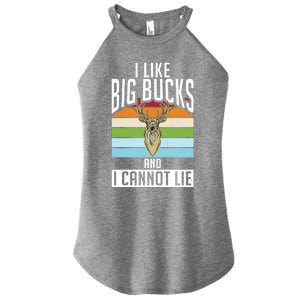 I Like Big Bucks And I Cannot Lie Funny Deer Hunting Gift Women's Perfect Tri Rocker Tank