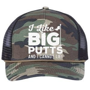 I Like Big Putts And I Cannot Lie - Golf Lover Golfer Hobby Retro Rope Trucker Hat Cap