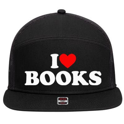 I Love Books 7 Panel Mesh Trucker Snapback Hat