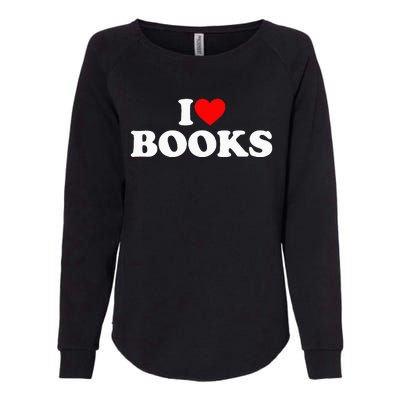 I Love Books Womens California Wash Sweatshirt