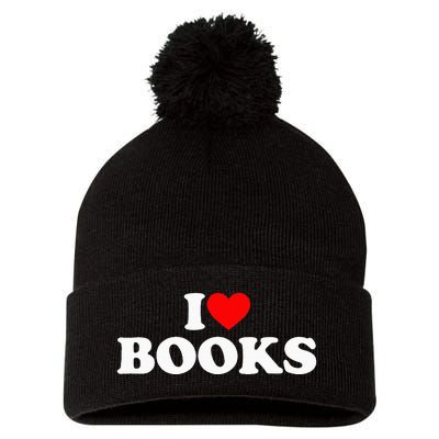 I Love Books Pom Pom 12in Knit Beanie