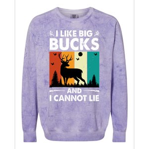 I Like Big Bucks And I Cannot Lie Hunting Gift Colorblast Crewneck Sweatshirt