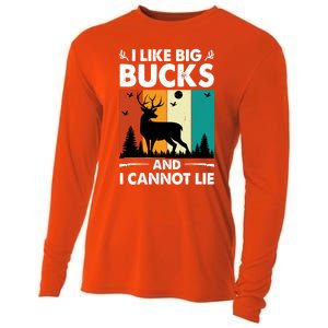 I Like Big Bucks And I Cannot Lie Hunting Gift Cooling Performance Long Sleeve Crew