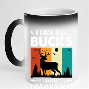 I Like Big Bucks And I Cannot Lie Hunting Gift 11oz Black Color Changing Mug