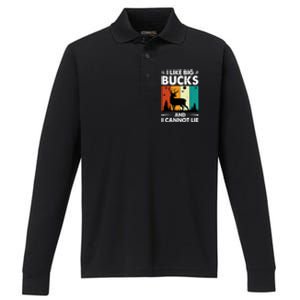 I Like Big Bucks And I Cannot Lie Hunting Gift Performance Long Sleeve Polo