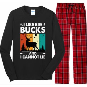 I Like Big Bucks And I Cannot Lie Hunting Gift Long Sleeve Pajama Set