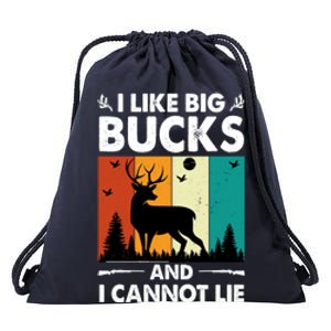 I Like Big Bucks And I Cannot Lie Hunting Gift Drawstring Bag