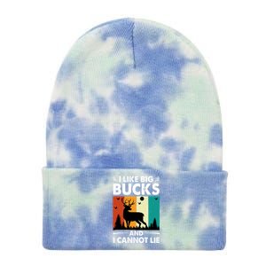 I Like Big Bucks And I Cannot Lie Hunting Gift Tie Dye 12in Knit Beanie