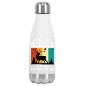 I Like Big Bucks And I Cannot Lie Hunting Gift Stainless Steel Insulated Water Bottle