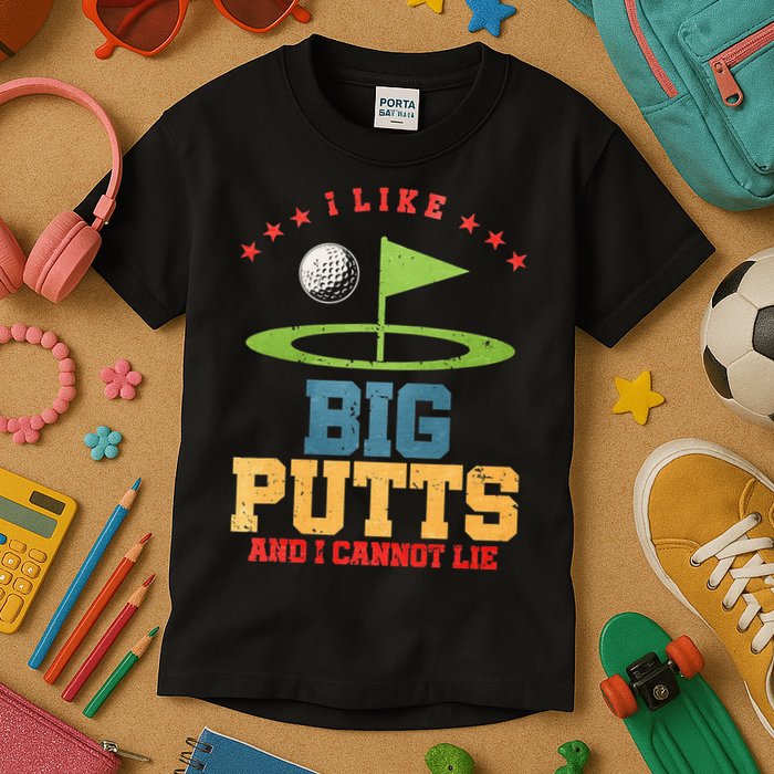 I like Big Putts And I Cannot Lie Funny Golf Kids T-Shirt