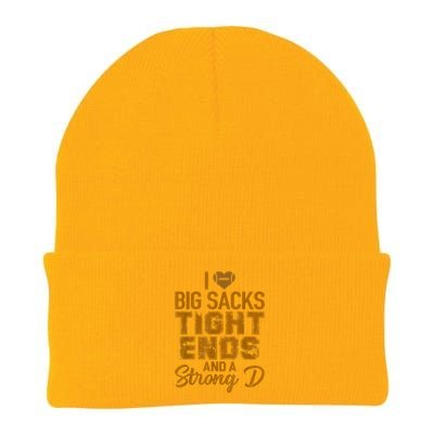 I Love Big Sacks Tight Ends And Strong D Funny Football Knit Cap Winter Beanie