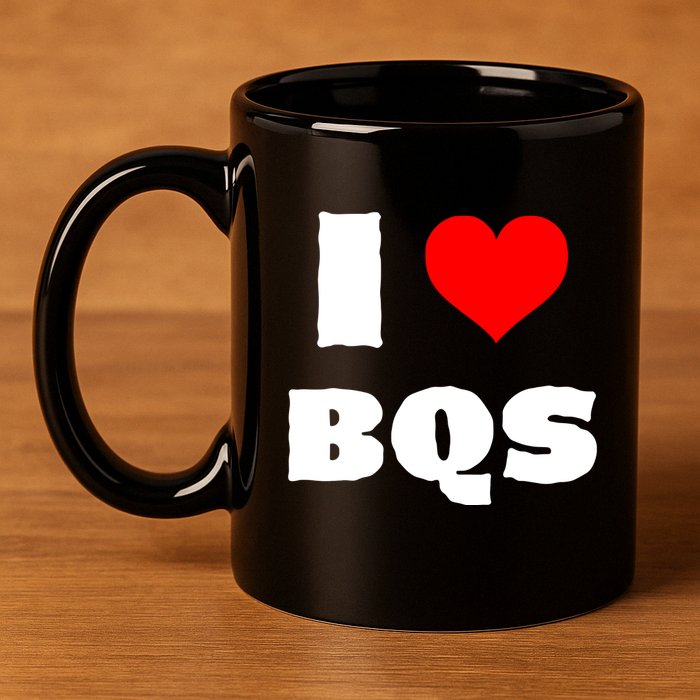 I Love Bqs 11oz C Handle Ceramic Mug