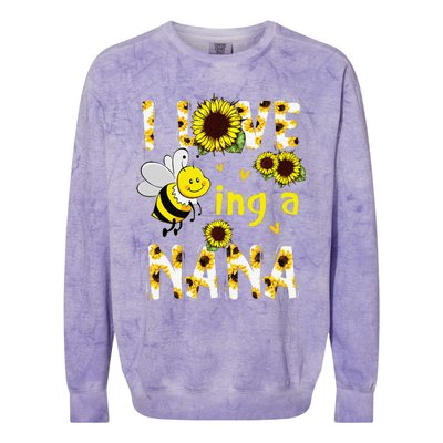 I Love Being A Nana Sunflower Bee, Mother's Day Colorblast Crewneck Sweatshirt