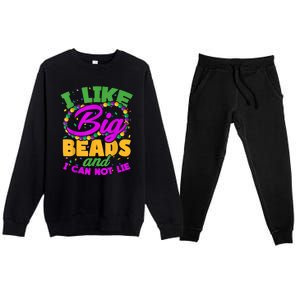 I Like Big Beads And I Can Not Lie. Premium Crewneck Sweatsuit Set