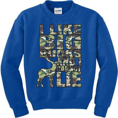 I Like Big Bucks And I Cannot Lie Hunting Deer Archery Rifle Gift Kids Sweatshirt