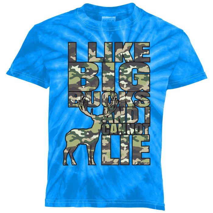 I Like Big Bucks And I Cannot Lie Hunting Deer Archery Rifle Gift Kids Tie-Dye T-Shirt