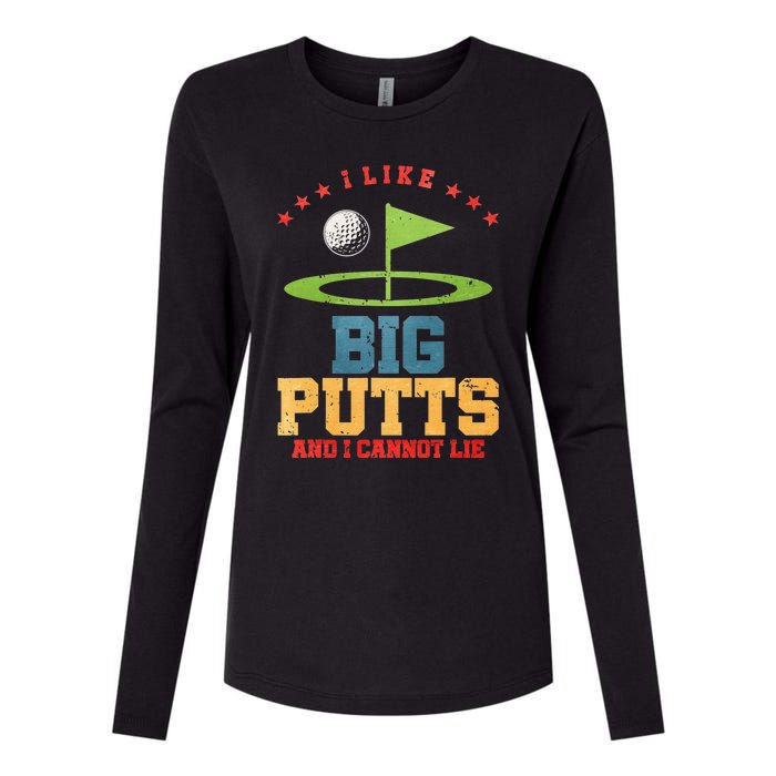 I Like Big Putts And I Cannot Lie Funny Golf Player Womens Cotton Relaxed Long Sleeve T-Shirt