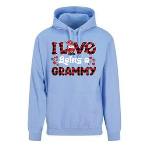 I Love Being Grammy Red Plaid Hearts Gnome Valentine's Day Gift Unisex Surf Hoodie