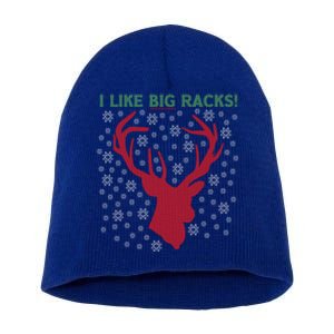 I Like Big Racks And I Can Not Lie Reindeer Ugly Christmas Gift Short Acrylic Beanie