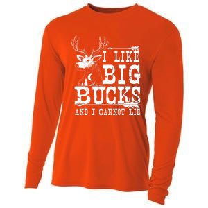 I Like Big Bucks And I Cannot Lie Gift Deer Hunting Gift Cooling Performance Long Sleeve Crew