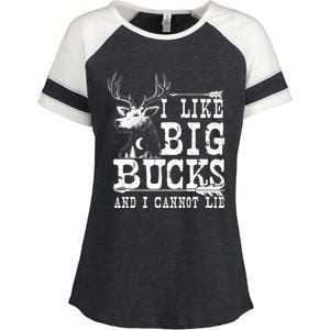 I Like Big Bucks And I Cannot Lie Gift Deer Hunting Gift Enza Ladies Jersey Colorblock Tee