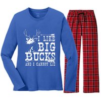 I Like Big Bucks And I Cannot Lie Gift Deer Hunting Gift Women's Long Sleeve Flannel Pajama Set 