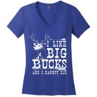 I Like Big Bucks And I Cannot Lie Gift Deer Hunting Gift Women's V-Neck T-Shirt