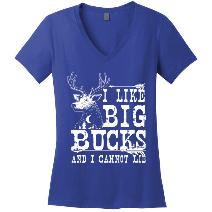 I Like Big Bucks And I Cannot Lie Gift Deer Hunting Gift Women's V-Neck T-Shirt