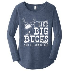 I Like Big Bucks And I Cannot Lie Gift Deer Hunting Gift Women's Perfect Tri Tunic Long Sleeve Shirt