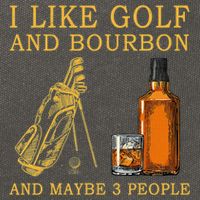 I Like Bourbon and Golf and Maybe 3 People Whiskey Gift Cotton Canvas Backpack