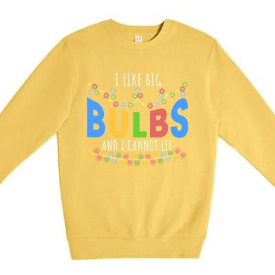 I Like Big Bulbs And I Cannot Lie Christmas Light Decorator Gift Premium Crewneck Sweatshirt