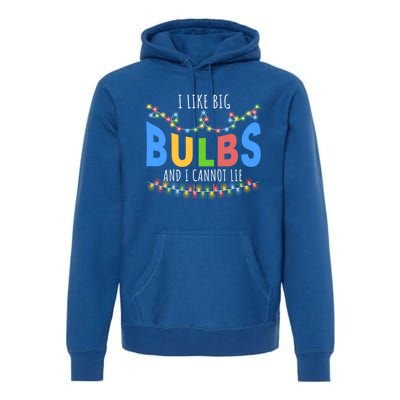 I Like Big Bulbs And I Cannot Lie Christmas Light Decorator Gift Premium Hoodie