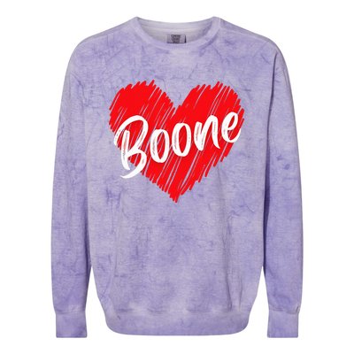 I Love Boone Heart Personalized Name Boone Colorblast Crewneck Sweatshirt